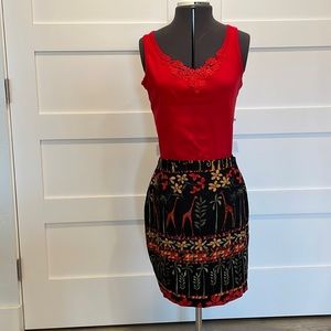 Stonebridge Petites, Lined Floral and Giraffe Wrap Skirt Only. Size 10P